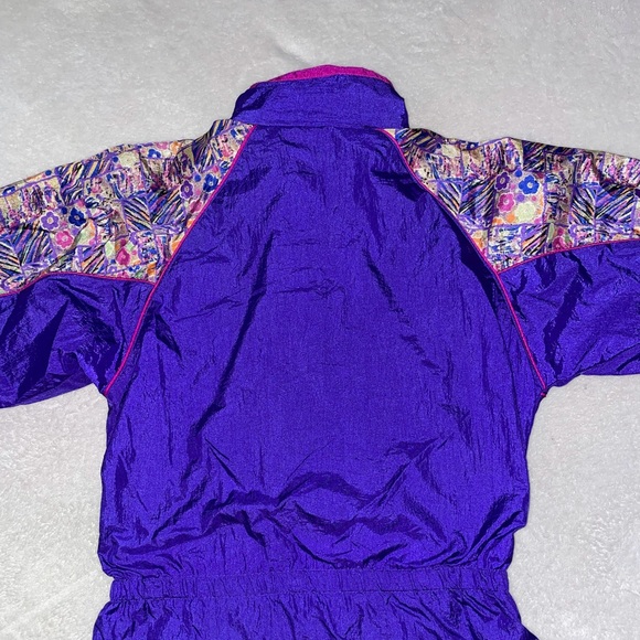 Vintage 80’s Windbreaker Jacket with Colourful Purple Print - Picture 6 of 7